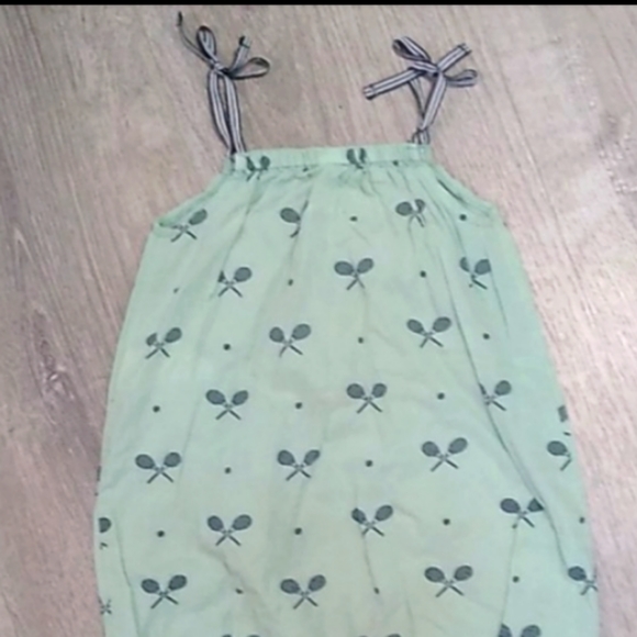 Nice Things Mini mint green tennis print romper 18 summer beach strappy bows - Picture 8 of 12